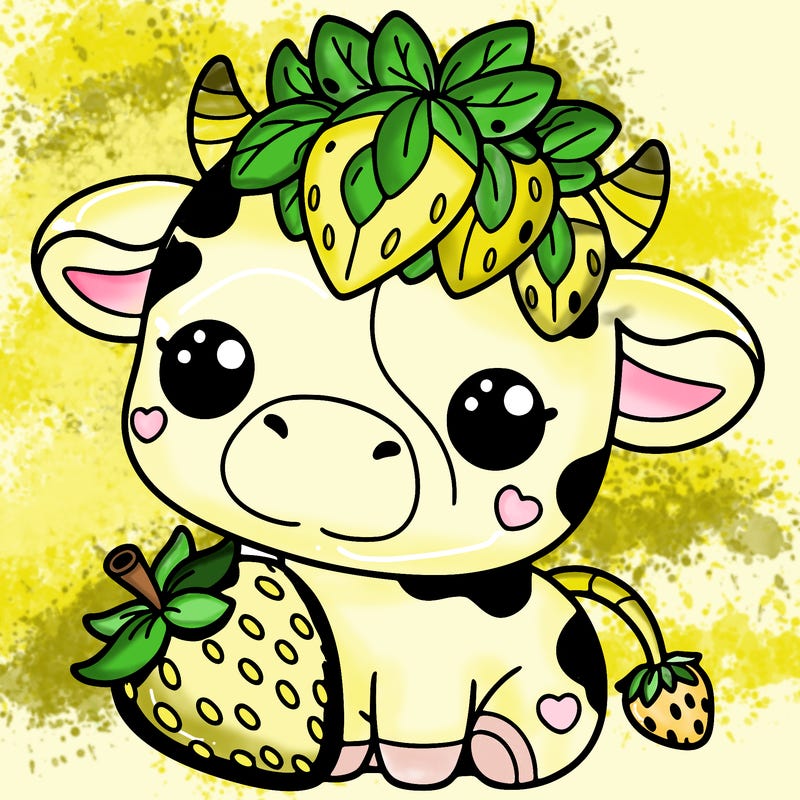 cute strawberry cow