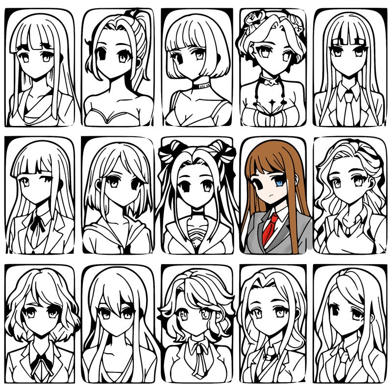 girls that look diffrent anime