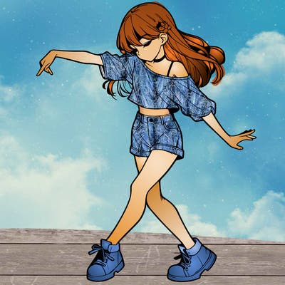 realistic girl danceing