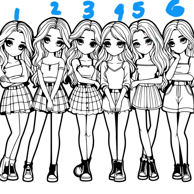 a group of girls realistic