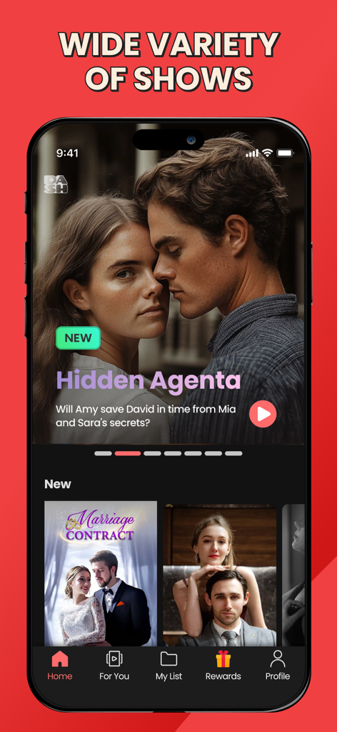 DramaDash: Drama Shorts TV - DramaDash app home screen featuring a wide variety of original short drama series.