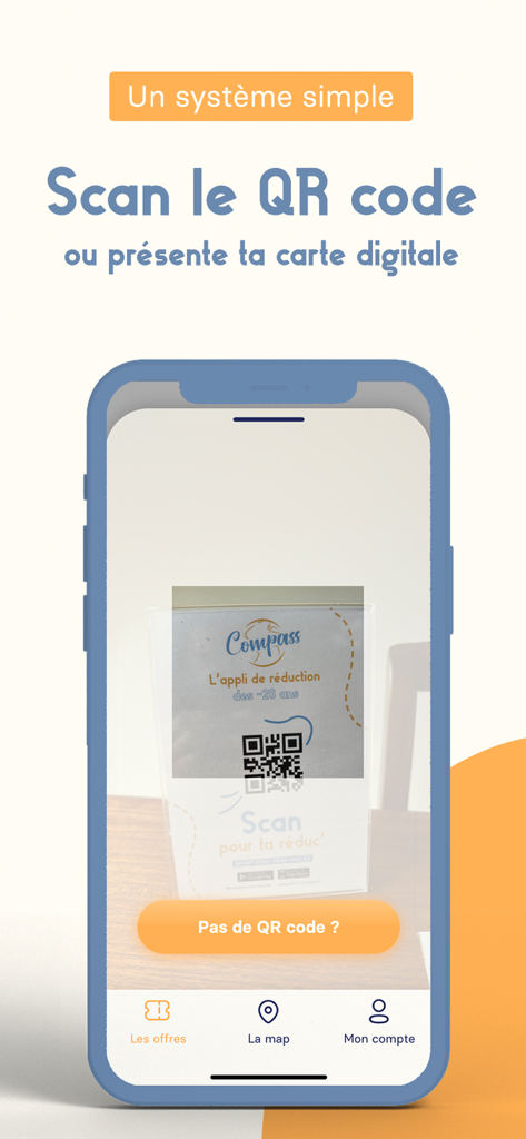 Carte Compass - Carte Compass app interface for scanning QR codes to access youth discounts