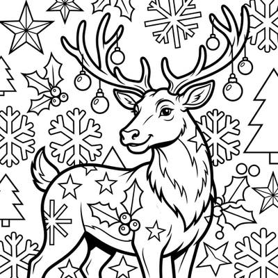 Dive into the holiday spirit with this cheerful Pop Art reindeer coloring page, designed especially for kids. Featuring bold lines and festive details, it promises hours of creative fun.