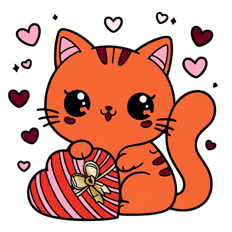 cute cat valentines themed
