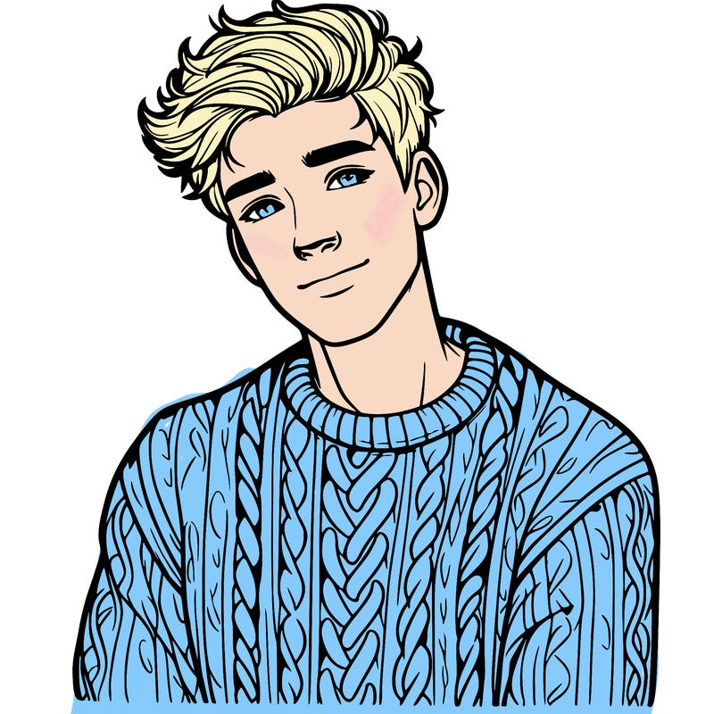 realistic guy with a beautiful jumper