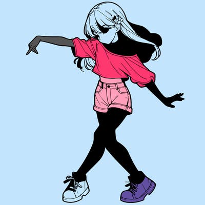 realistic girl danceing