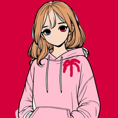 realistic girl with sweat shirt on