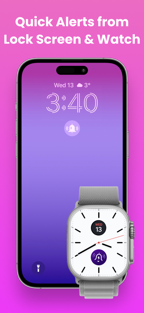 EpiCentr: Seizure Detection - EpiCentr quick alerts displayed on iPhone lock screen and Apple Watch interface