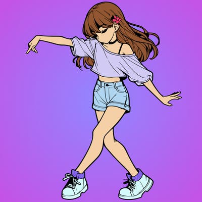 realistic girl danceing