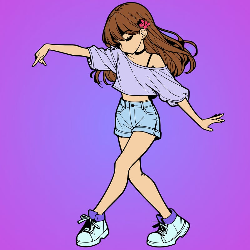 realistic girl danceing