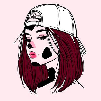 realistic  girl with a backwards hat