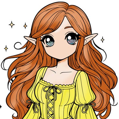 cute realistic girl elf