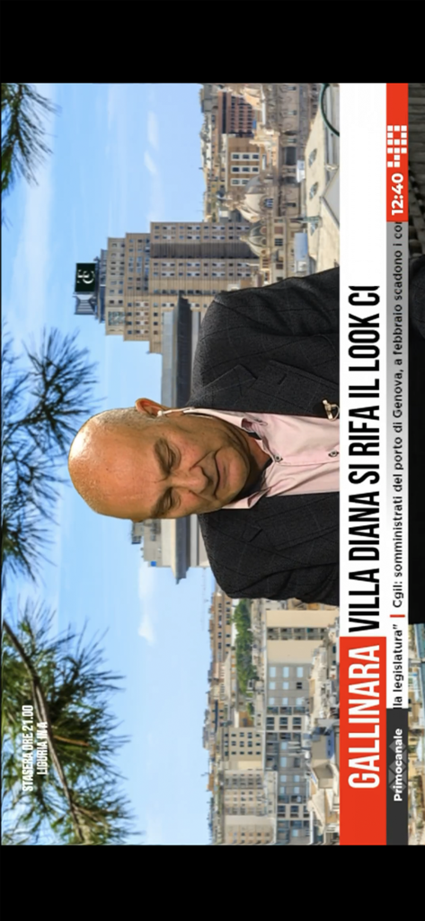 Primocanale.it - Live-Nachrichtenübertragung auf der mobilen Primocanale-App mit lokalen Nachrichten aus Ligurien, Italien