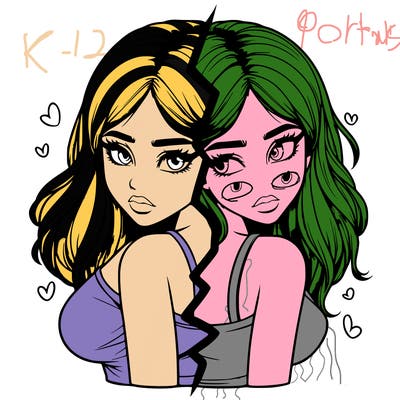 realistic girl split