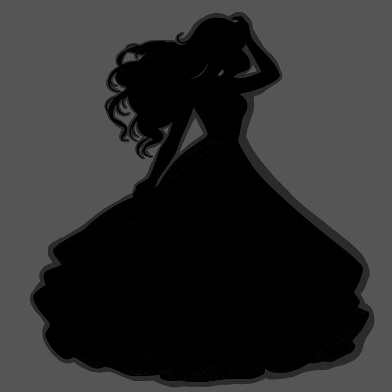 realistic woman with dress flowing in the wind