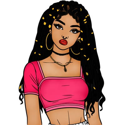 realistic girl with dreads and crop top