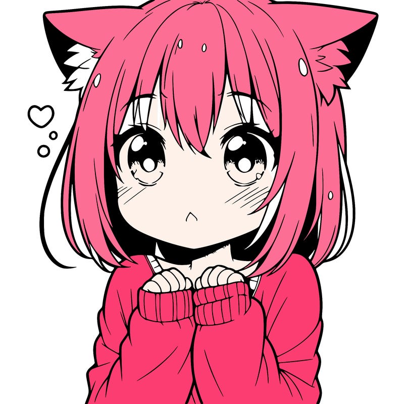 shy anime catgirl