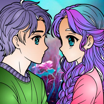 a girl looking into a guy's eyes inlove