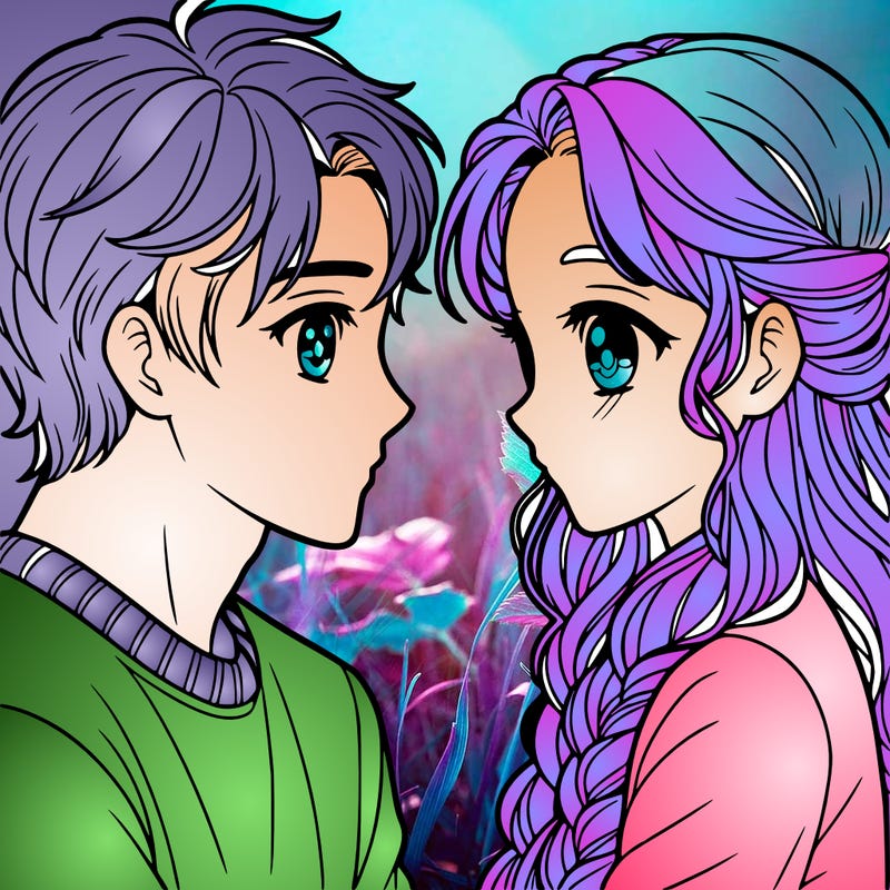 a girl looking into a guy's eyes inlove