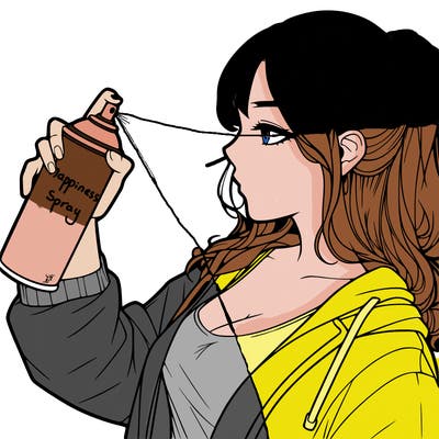 a realistic girl spray, painting