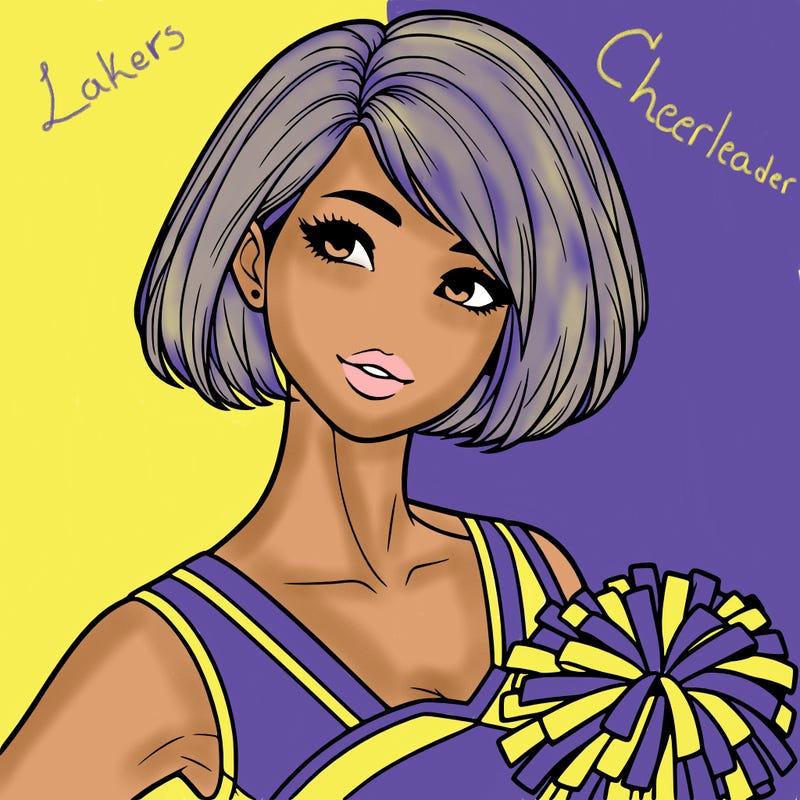 realistic woman cheerleader with short bob cut