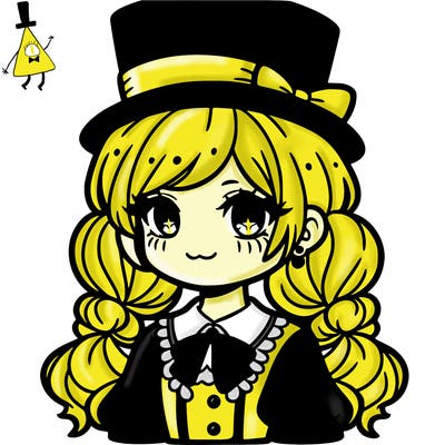 a girl with a top hat