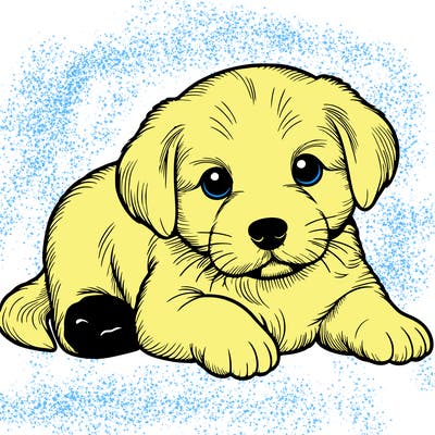 a cute realistic puppy