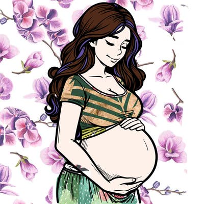 woman heavily pregnant realistic