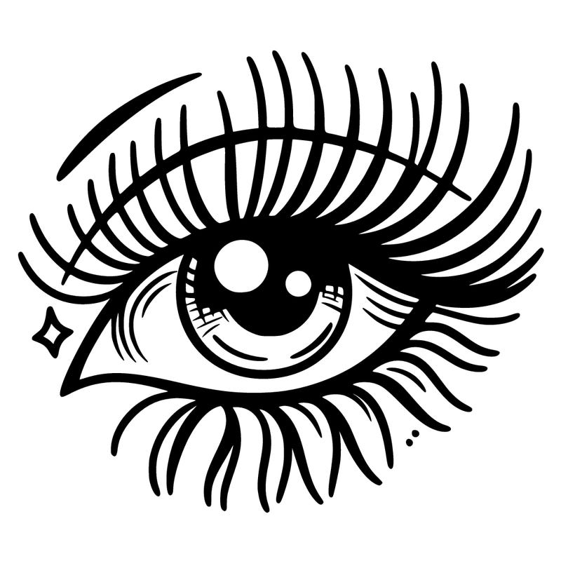 pretty eye with long eyelashes