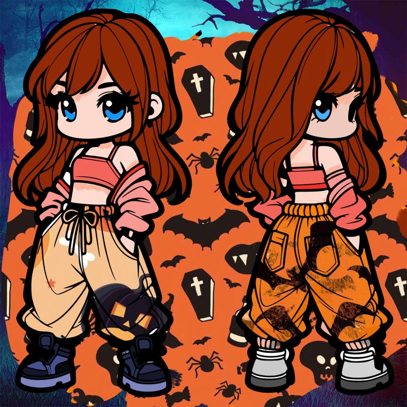 girl in crop top and baggy pants