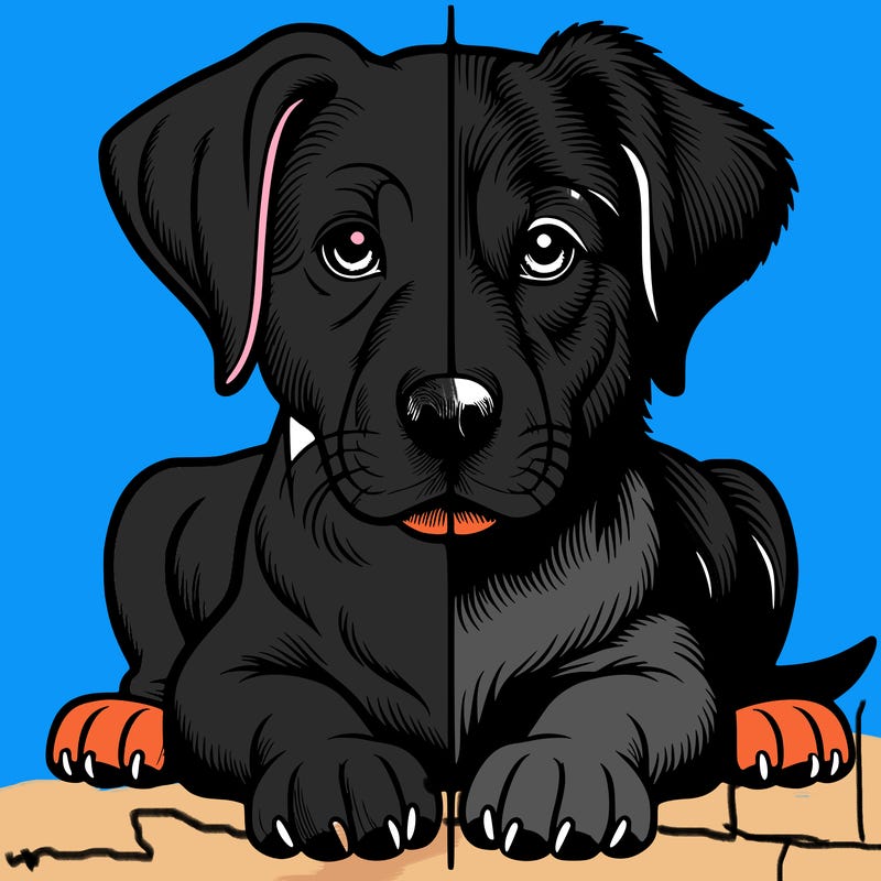 realistic dog split picture