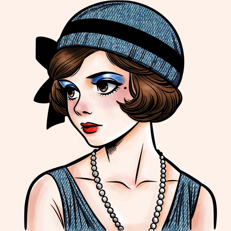 realistic girl from the 1920s
