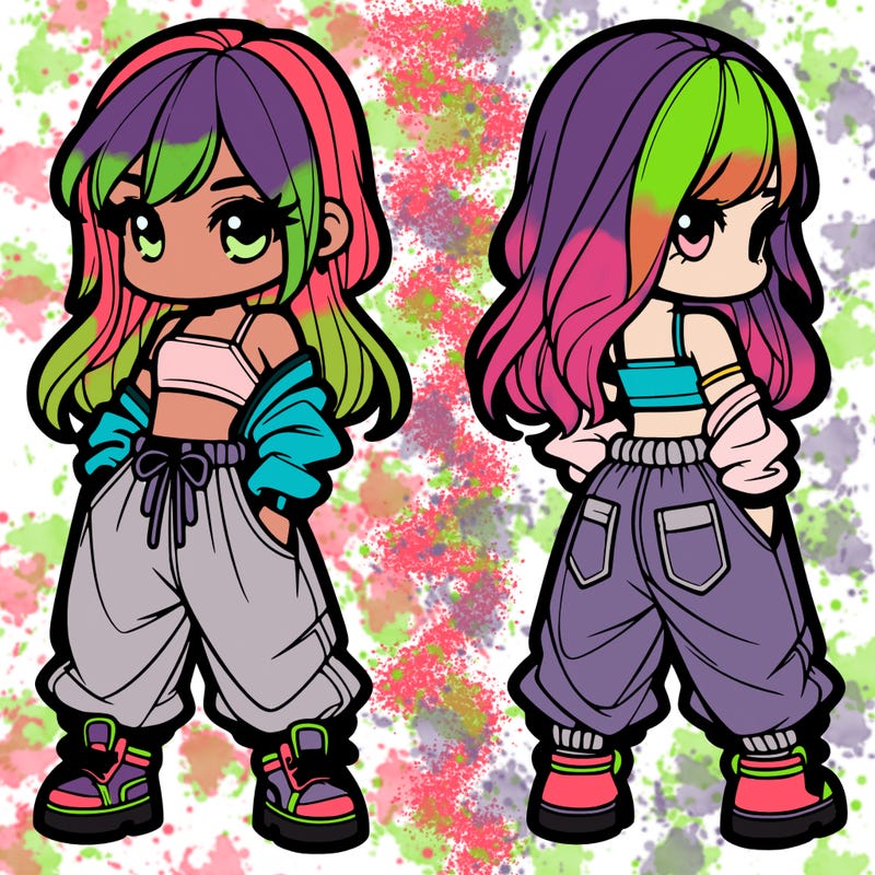 girl in crop top and baggy pants