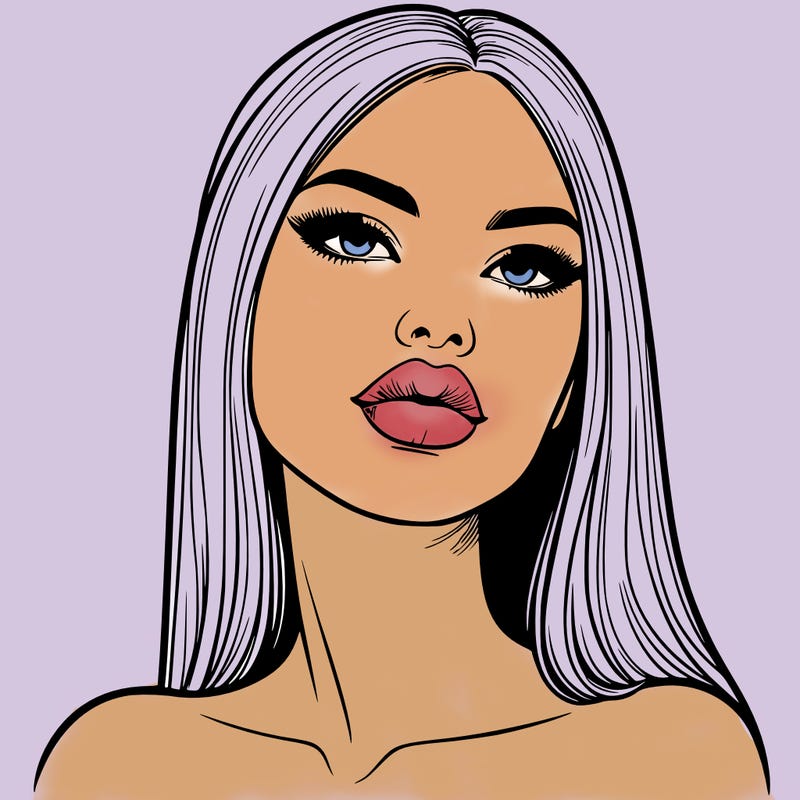 realistic woman with full lips