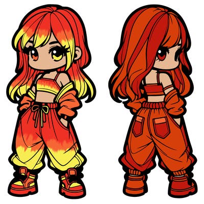 girl in crop top and baggy pants