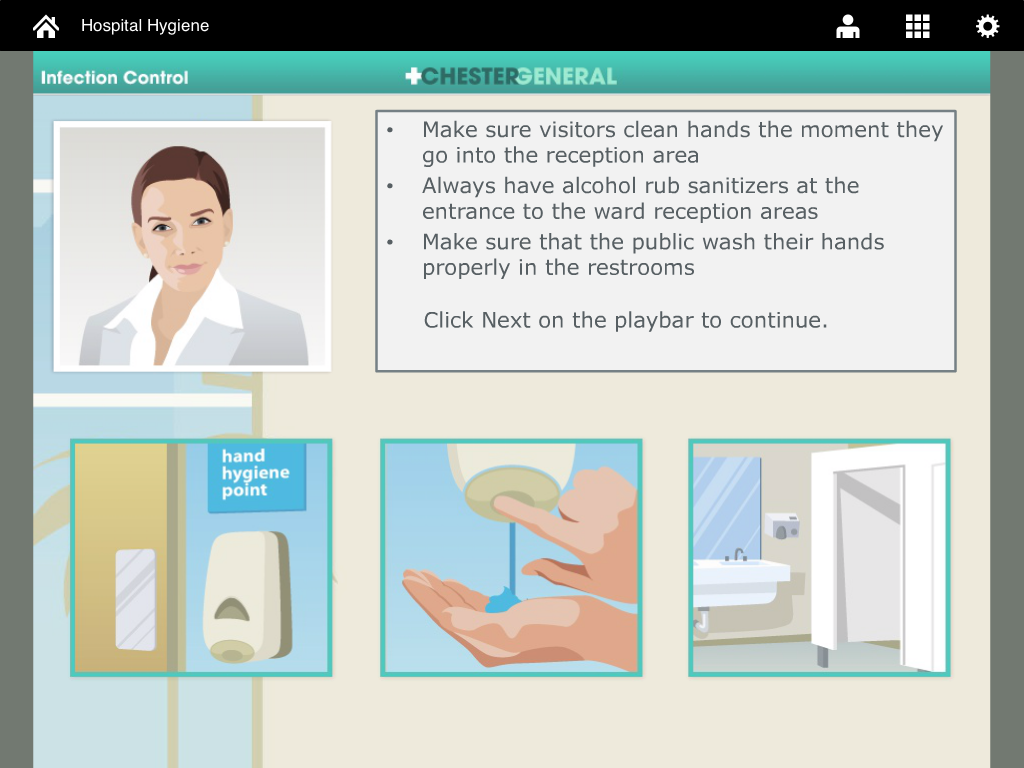 Adobe Presenter - Eine interaktive Schulungsfolie zur Infektionskontrolle im Krankenhaus auf Adobe Presenter