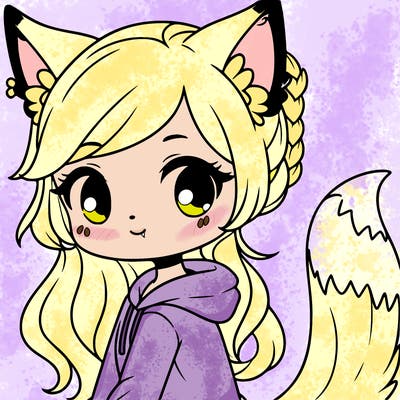 girl with fox ears and tail
