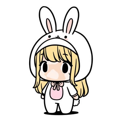 a girl in a bunny costume