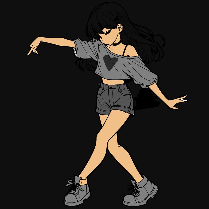 realistic girl danceing
