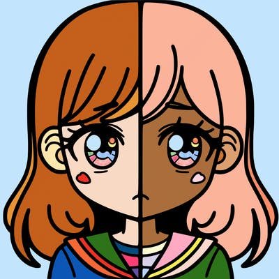 a split of a girl