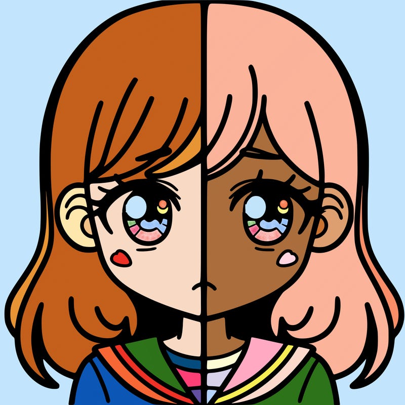 a split of a girl