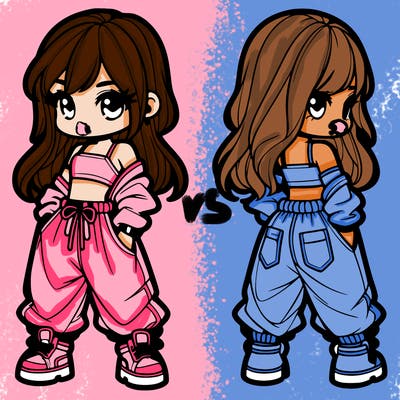 girl in crop top and baggy pants