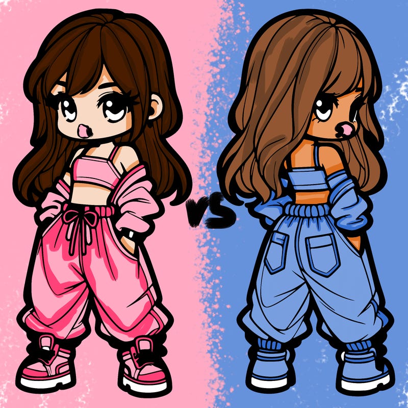 girl in crop top and baggy pants