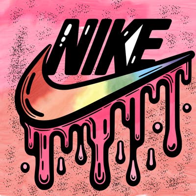 dripping nike logo