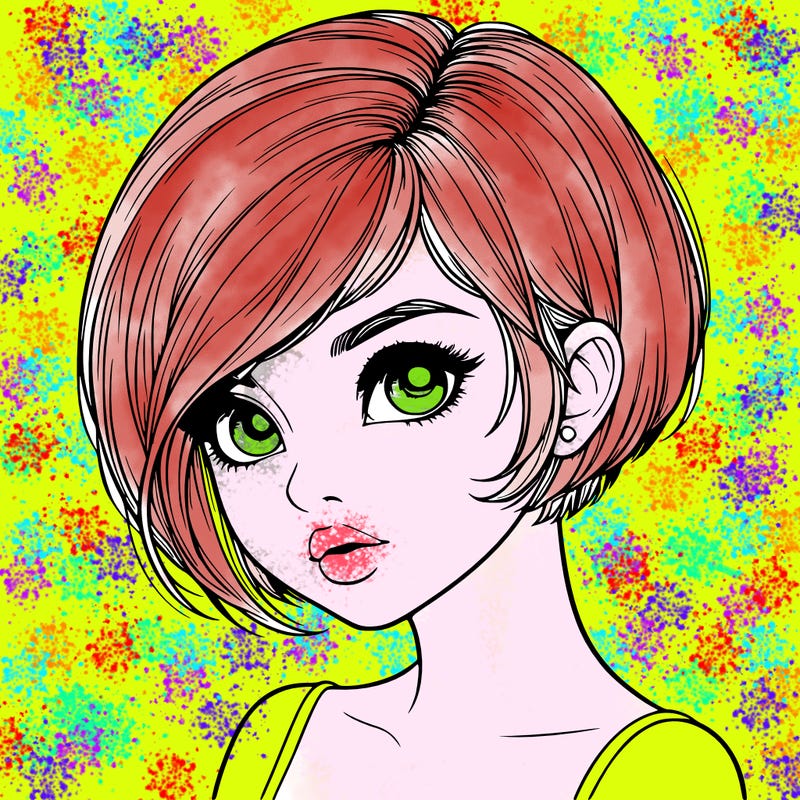 realistic girl with really short hair