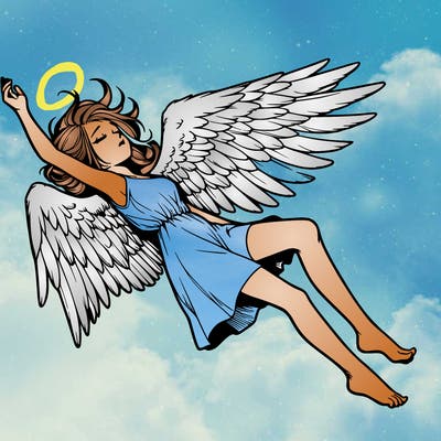 a falling angel realistic