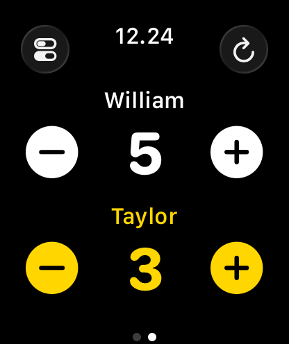 Stroke Counter for Golf - Ein einfacher Golf-Schlagzähler für zwei Spieler auf der Apple Watch.