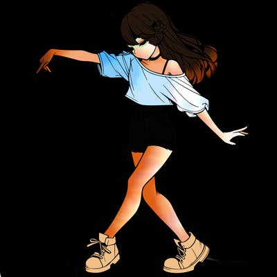 realistic girl danceing