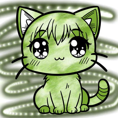 simple manga kitty