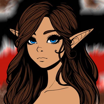 elf girl realistic dark fantasy